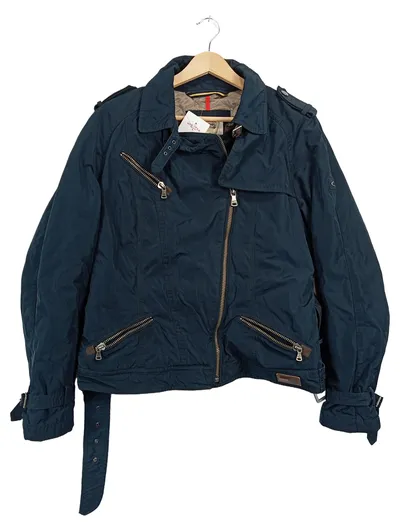 Camel Active Damen Jacke Motorradjacke Stil Biker Gr. 38 Blau Übergang Freizeit