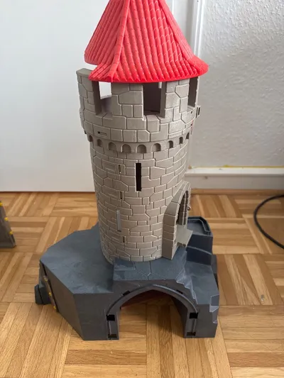 PLAYMOBIL Ritterburg Turm Bauset Kinder Grau