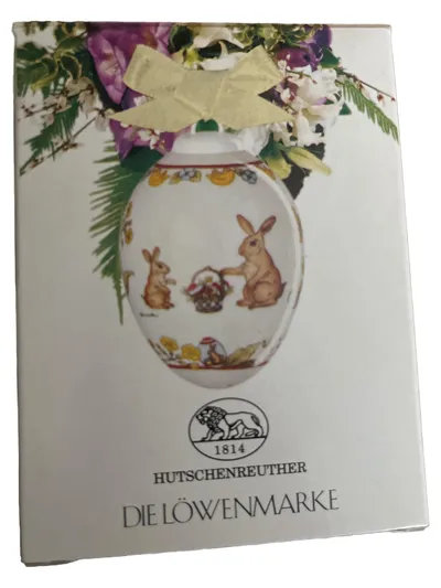 Hutschenreuther Das Ei '97 Dekodose Porzellan Hase Klassisch Weiß 6cm