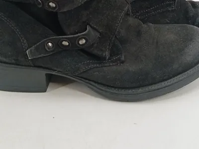 Jolana & Fenena Damen Stiefeletten Schwarz Wildleder Gr. 39 Nieten