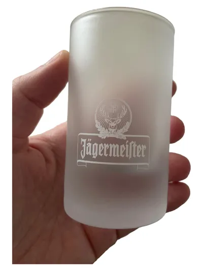 Jägermeister Schnapsglas Glas Logo Transparent 9cm Höhe 5cm Breite Shotglas