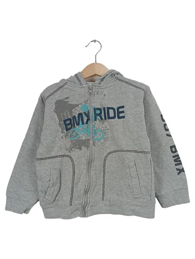 Blue Seven Kinder Sweatjacke BMX Ride Kapuze Gr. 122 Grau Baumwolle