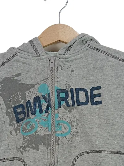 Blue Seven Kinder Sweatjacke BMX Ride Kapuze Gr. 122 Grau Baumwolle