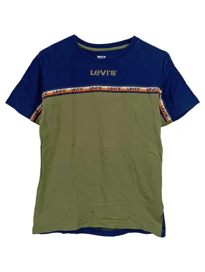 Levi's Kinder T-Shirt Gr. 152 Blau Grün Logo-Print Baumwolle