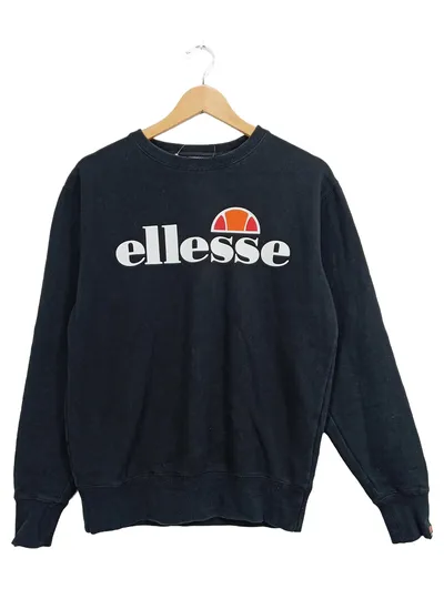 Ellesse Sweatshirt Herren Schwarz Gr. S Sportlich Logo-Print Baumwolle