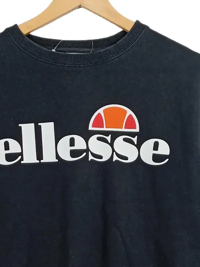 Ellesse Sweatshirt Herren Schwarz Gr. S Sportlich Logo-Print Baumwolle