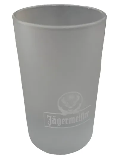 Jägermeister Schnapsglas Glas Hirschkopf Logo Print Transparent 9cm