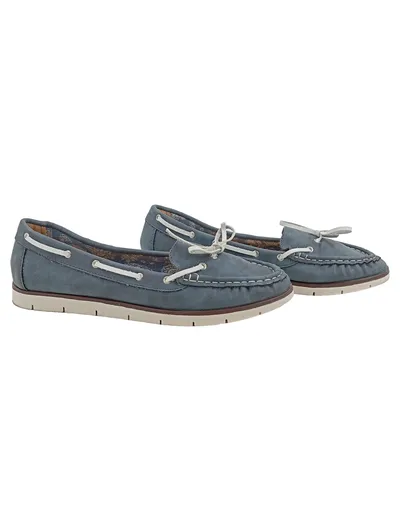 Globe Trotter Damen Mokassins Bootsschuhe Blau Gr. 39 Slipper