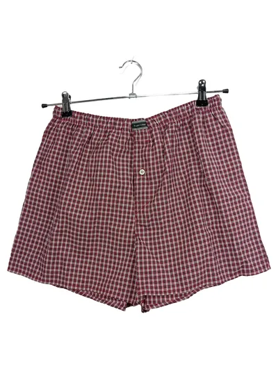 Mauro Ferrini Herren Boxershorts Gr. XL kariert rot weiß Baumwolle