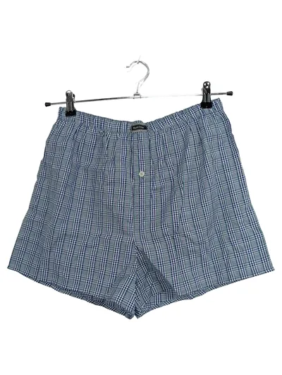 Mauro Ferrini Herren Boxershorts Gr. XL Blau Kariert Baumwolle