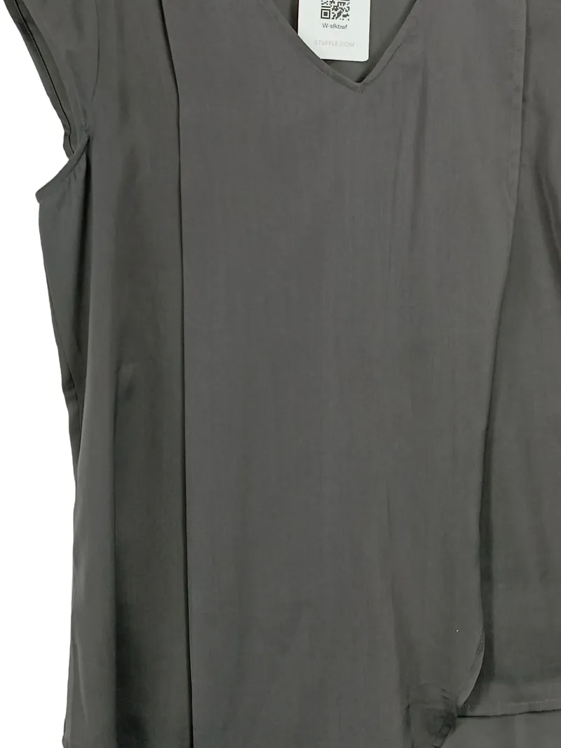 Comma Casual Identity Damen Bluse Gr. 38/M Grau Elegant Ärmellos 3