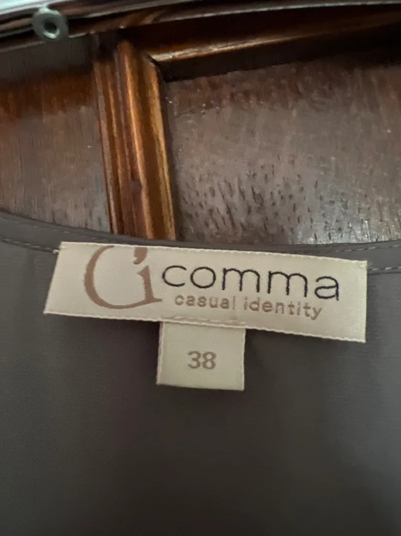 Comma Casual Identity Damen Bluse Gr. 38/M Grau Elegant Ärmellos 5