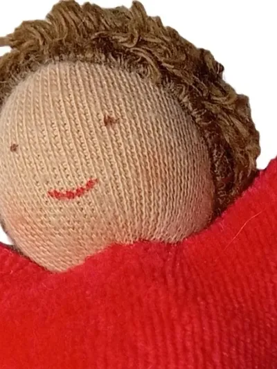 Käthe Kruse Baby Fäustlinge mit Puppe Grau Gestreift Baumwolle