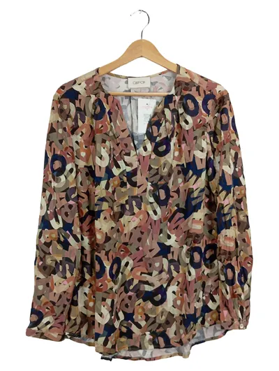 Cartoon Damen Bluse Gr. 38/M Buchstabenmuster Viskose Mehrfarbig