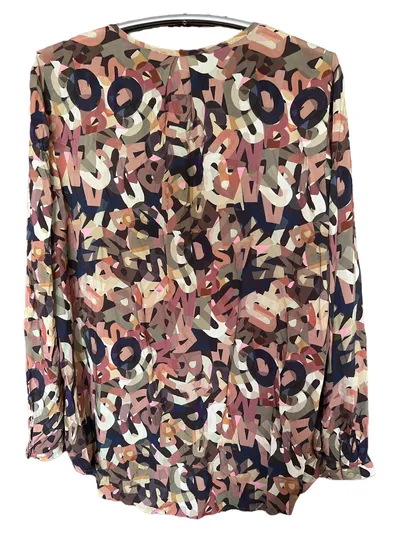 Cartoon Damen Bluse Gr. 38/M Buchstabenmuster Viskose Mehrfarbig