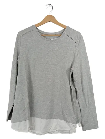 Gerry Weber Damen Pullover Langarm Layering Look Grau Gr. L 42