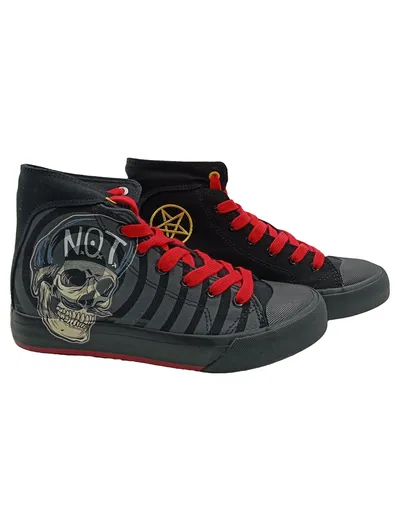 EMP Damen Sneaker High Totenkopf NOT Gr. 38 Schwarz Streetwear