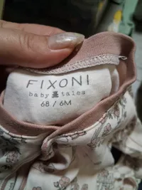 Fixoni Baby Strampler Schlafanzug Gr. 68 Rosa Blumen Maus Baumwolle 2
