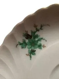 Royal Tettau Unterteller Porzellan Blumenmuster Klassisch Weiß 14cm