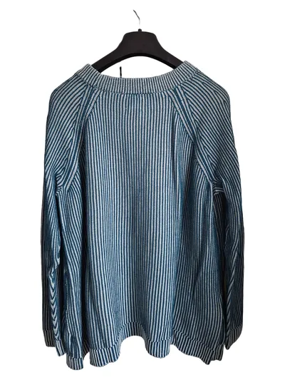 Lands' End Pullover Damen Gr. 44 Blau Gestreift Rippstrick Strickpullover Casual