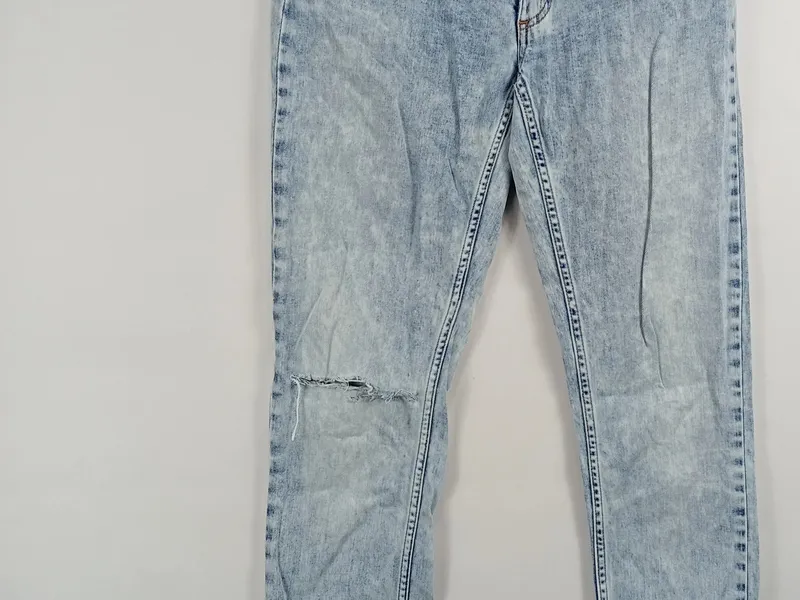 ACNE STUDIOS Jeans Herren W30/L32 Straight Leg Denim Hellblau Destroyed 5