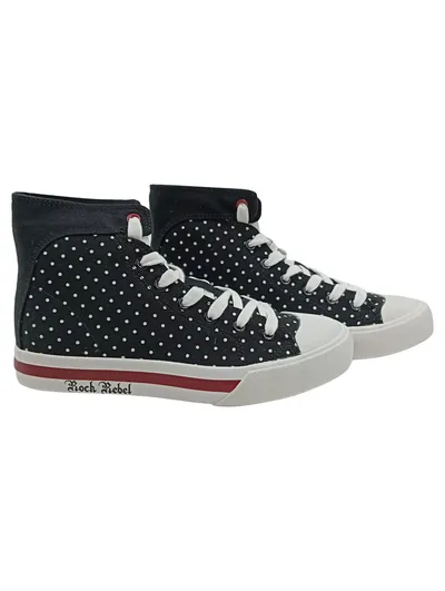EMP Damen High Top Sneaker Polka Dot Schwarz Gr. 38 Retro