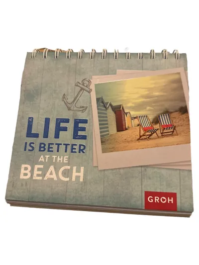 GROH Notizbuch maritim Life is Better at the Beach Spiralbindung Blau