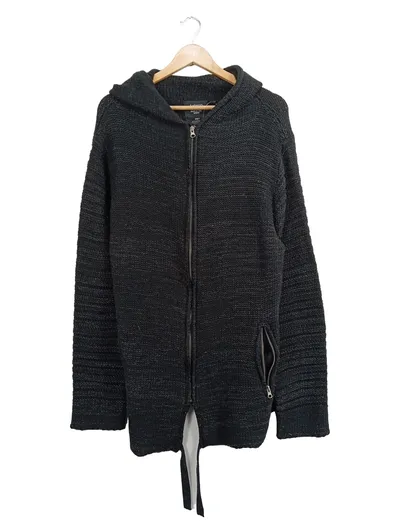 ANTARGO Herren Strickjacke mit Kapuze Reißverschluss Grau XXL Casual