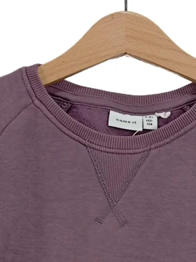 NAME IT Sweatshirt Kinder Gr. 122-128 Lila Pullover Basic Baumwolle