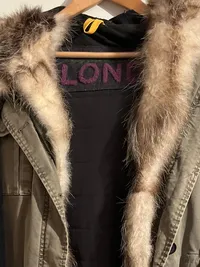 Blonde No.8 Damen Parka Winterjacke Gr. 36 S Oliv Schwarz Fellkapuze 3