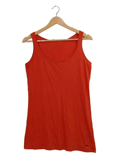 Mexx Damen Tank Top Shirt Gr. M Orange Basic Ärmellos Baumwolle