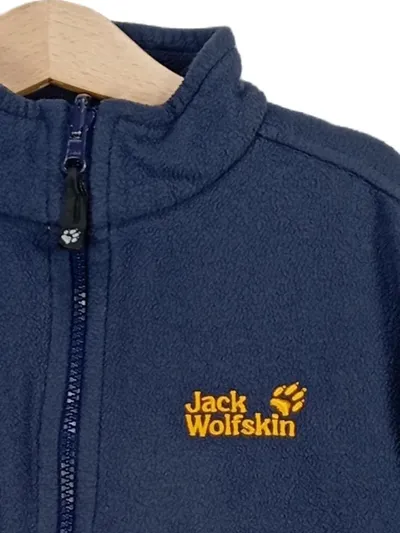 Jack Wolfskin Fleecejacke Kinder Gr. 140 Blau Outdoor Pfoten-Stickerei