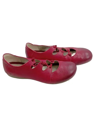 Josef Seibel Damen Schnürschuhe Pink Leder Gr. 38 Cut-Out Ballerina