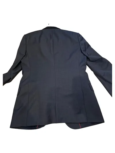HUGO BOSS Herren Anzug Gr. 46 Grau Wolle Business Sakko Hose