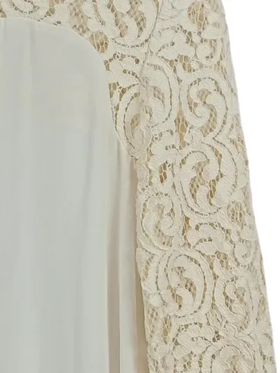 ZARA BASIC Damen Bluse Spitze Creme XS 34 Romantisch Elegant