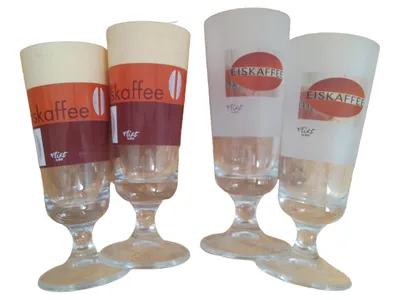 Flirt Latte Macchiato Glas Set 4x Schriftzug Transparent 20cm Höhe