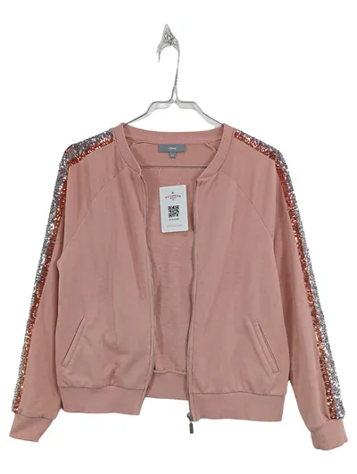 JBC Mädchen Bomberjacke Gr. 158 Rosa Pailletten Live Love Sparkle