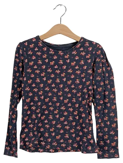 Young Dimension Mädchen Langarmshirt Blumenmuster Blau Gr. 128 Baumwolle