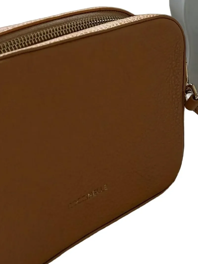 Coccinelle Damen Umhängetasche Leder Braun Crossbody Freizeit 19x13cm 4