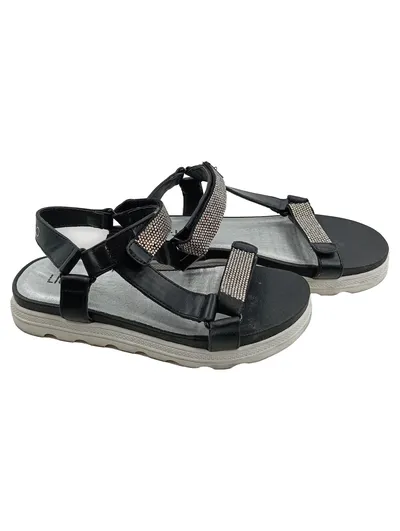 LIU JO Sandalen Damen Gr. 36 Schwarz Glamourös mit Strasssteinen