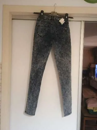 VS. MISS Damen Skinny Jeans Acid Wash Blau W30/L29 Reißverschluss