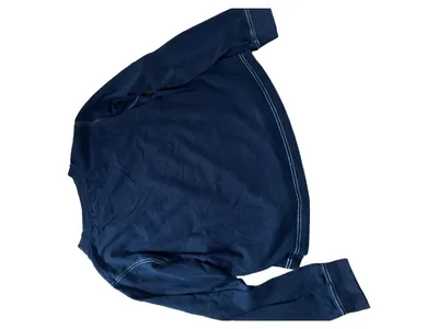 COS Langarmshirt Damen Gr. 36 S Blau Baumwolle Casual Kontrastnähte Tasche