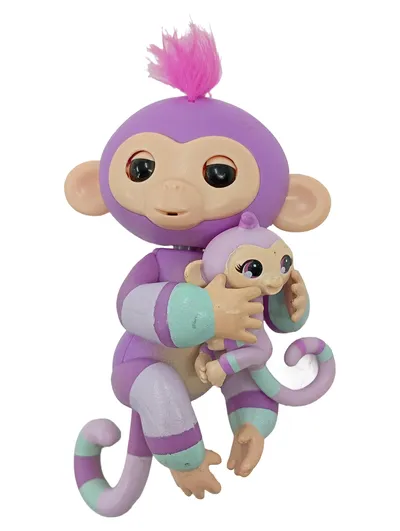 WowWee Fingerlings Affe mit Baby Lila Pink Interaktives Spielzeug