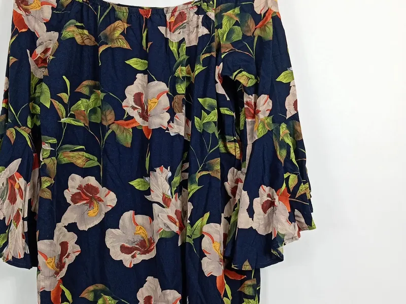 Apricot Damen Bluse Off-Shoulder Blumenmuster Blau Gr. M 3