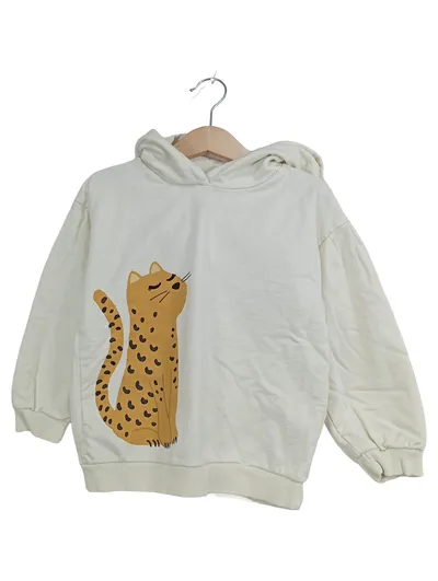 MANGO Kids Kapuzenpullover Leopard Print Gr. 110 Beige Hoodie