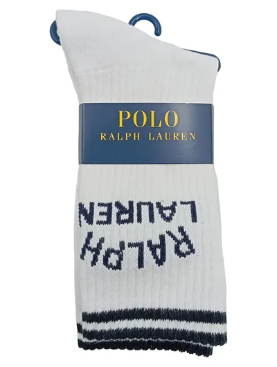 Polo Ralph Lauren Socken Herren Gr. 38 Weiß Baumwolle Sportlich Logo
