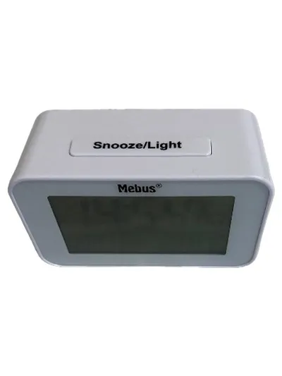Mebus YJ5040 Digitaler Funkwecker Weiß mit Temperaturanzeige Datum