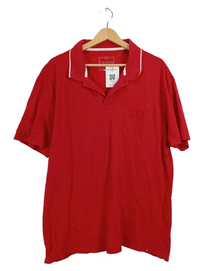 CANDA Poloshirt Herren Rot Gr. 54/XXL Baumwolle Kurzarm Brusttasche Casual