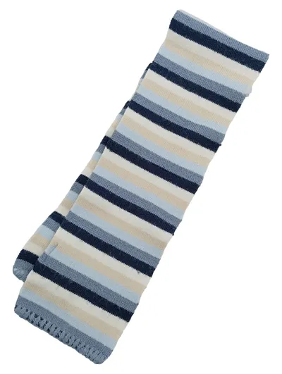 H&M Baby Schal gestreift Blau Beige Kinder Strickschal 62 cm