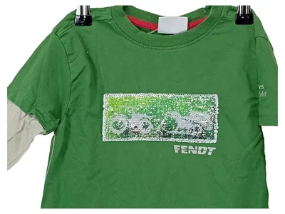 Fendt Kinder Langarmshirt Grün Traktor Pailletten Gr. 98/104